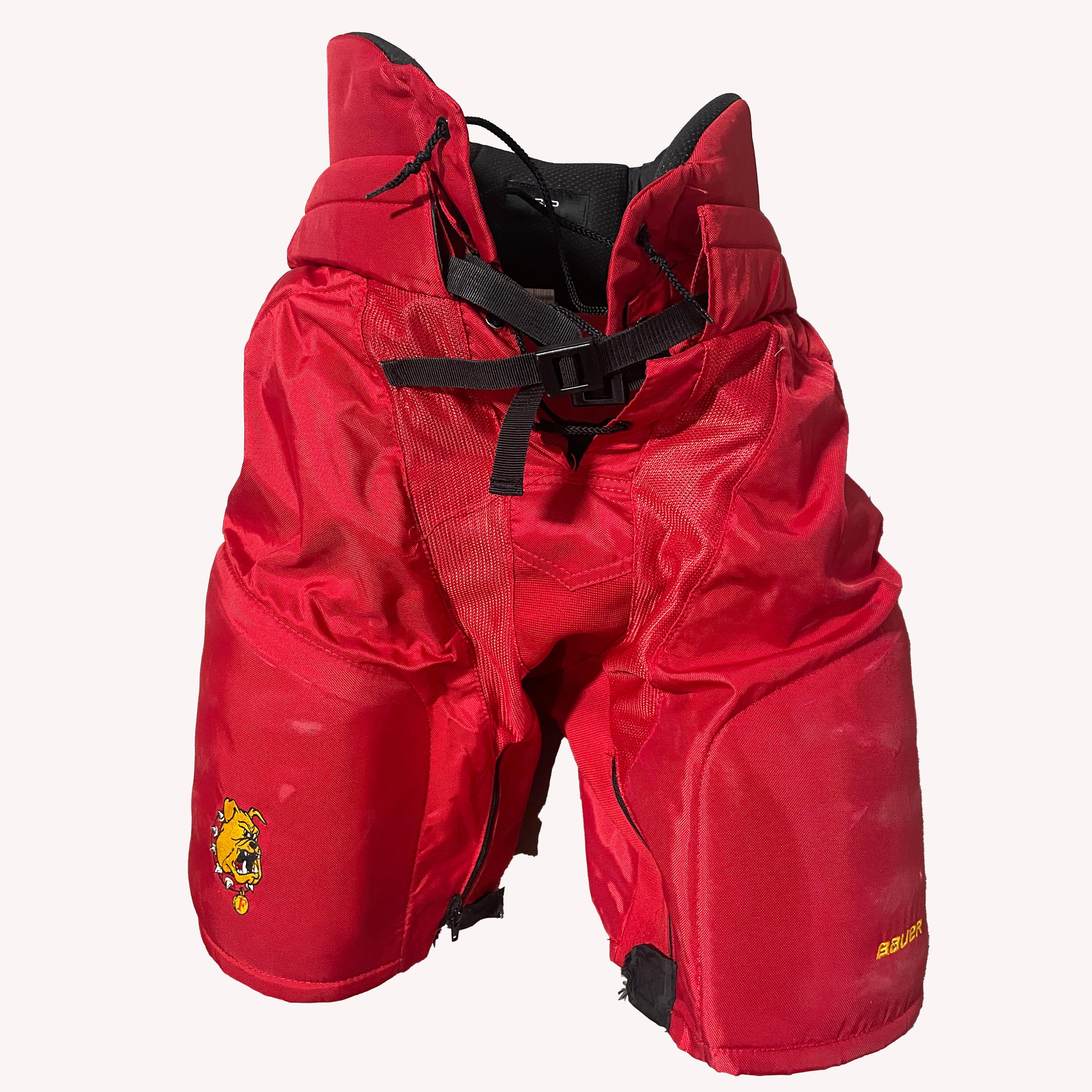 Bauer Supreme - Pantalon de hockey d'occasion NCAA (rouge)
